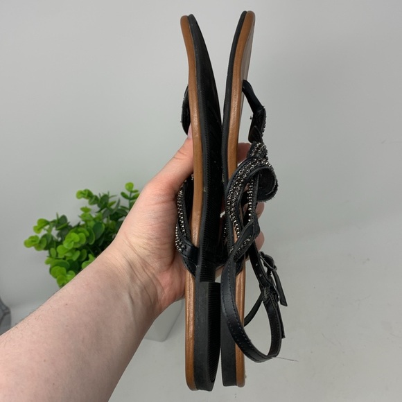 American Eagle Black leather studded Thong Strap Sandals - Picture 5 of 7